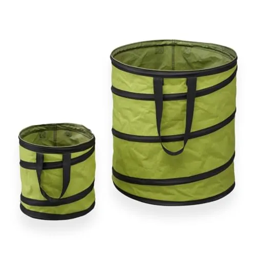 TrendLine Laub- und Grastonne Set 85 L und 15 l - Gartenabfalltonnen Set aus strapazierfähigem Polyester, ideal für effiziente Entsorgung von Gartenabfällen - große Tonne mit 85 L und kleine Tonne mit 15 L für optimale Flexibilität.