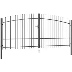Gartentor Doppelflügel 175-248cm vidaXL - Hochwertiges Doppeltor aus pulverbeschichtetem Stahl, korrosionsbeständig und wetterdicht. Ideal für Garten und Hof, abschließbar und langlebig.