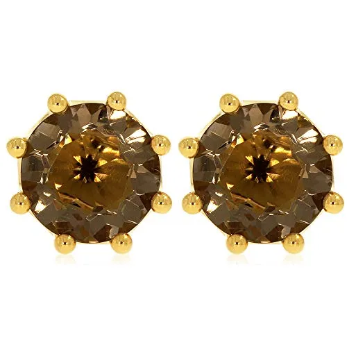 Ohrstecker mit Rauch HT-Quarz ca. 3,78 ct. vergoldet