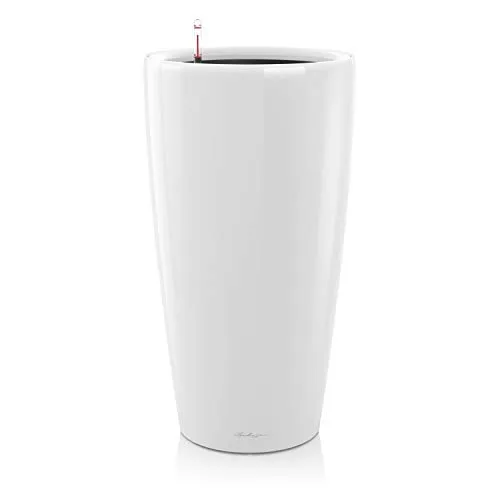 LECHUZA RONDO Premium 40 Weiß Hochglanz - Garten-Zubehör mit integriertem Bewässerungssystem für optimale Pflanzenpflege. Hochwertige, elegante Oberfläche, ideal für jeden Wohnstil und vollständig recycelbar.