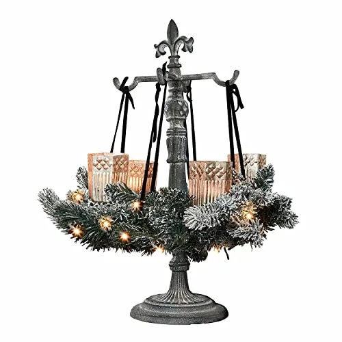 Loberon Kranzständer Antwan – Antik-Finish für Adventskränze - Weihnachten Kränze: Hochwertiger Kranzständer aus Gusseisen mit elegantem Design, ideal für die stilvolle Präsentation Ihrer Advents- und normalen Kränze.