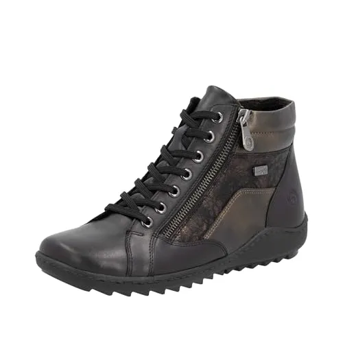 Remonte Damen R1458 Stiefeletten, Schwarz, 38 EU - Wanderschuhe aus echtem Leder mit TEX-Membran für optimalen Wetterschutz und höchsten Tragekomfort.