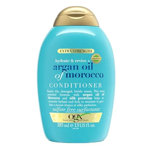 OGX Hydrate und Revive Argan Oil of Morocco Conditioner feuchtigkeitsspendende Haarspülung mit Arganöl für trockenes, sprödes Haar, 385ml