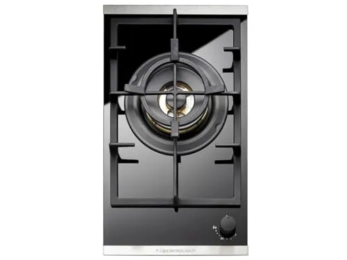 Küppersbusch GWS3811.0ED Gasherd K-SERIES.8, Schwarz - Kochfeld mit variabler Leistungsregelung und eleganten Gusseisen-Topfträgern für optimale Sicherheit und Kontrolle beim Kochen.