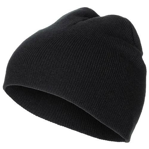 Strickmütze Beanie fein gestrickt schwarz kurze Wintermütze Fischermütze Mütze