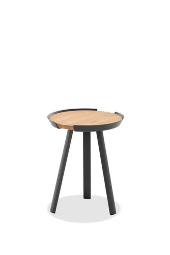 Natur24 Gartentisch Salvox rund 40 cm aus geöltem Teakholz