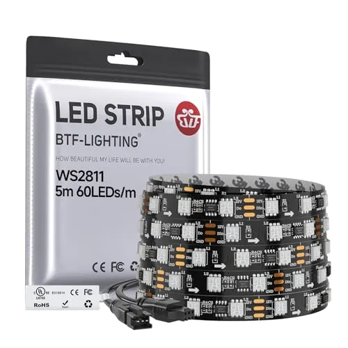 BTF-LIGHTING WS2811 RGB adressierbare LED-Streifen 5m 60LEDs/m IP30 DC12V