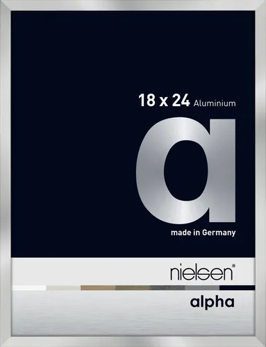 Nielsen Aluminium Bilderrahmen Alpha 18x24 cm Silber - Bilderrahmen in modernem Design, ideal für Zuhause oder Büro, mit Klarglas und stabiler Aluminiumstruktur für eine elegante Präsentation Ihrer Bilder.