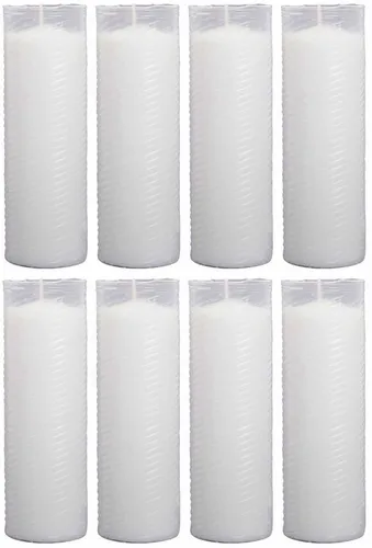 HS Candle Grabkerze Nachfüllkerze N4 (8-tlg, Spar-Set) - Hochwertige Grabkerzen für eine würdige Erinnerung. Mit ca. 75 Stunden Brenndauer und geprüftem Material spenden sie Trost und sind sofort einsatzbereit. Ideal für Grablaternen!