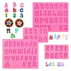 3D Silikonform Set für Buchstaben und Zahlen in Rosa