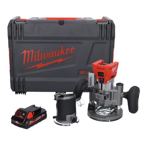 Milwaukee M18 FTR-301X Akku Fräse 18 V - Fräsmaschine mit 18 V Brushless Motor, inklusive 1x 3,0 Ah Akku und HD Box – ideal für präzises Arbeiten ohne Kabelsalat.