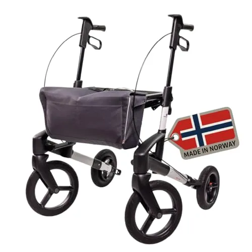 Topro Olympos Outdoor Rollator ATR Black Series (Modell 2025) - Stabiler Offroad Rollator mit großen Rädern - Rollatoren für Outdoor-Aktivitäten mit neuem Design, großen Offroad-Rädern für unebene Untergründe und 7 Jahre Garantie. Ideal für Sicherheit und Komfort.
