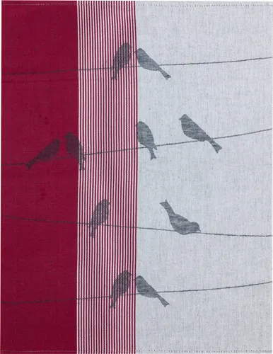 Kracht HL Küchentuch Jacquard ZUGVÖGEL | 10 Rot