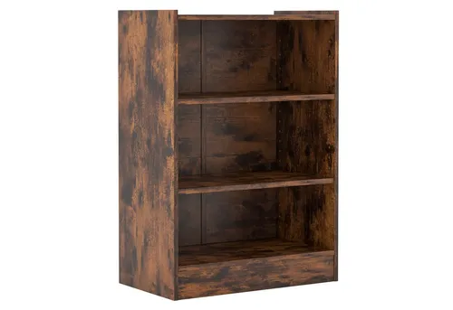 KOMFOTTEU Bücherregal Eck-Bücherregal, mit verstellbaren Regalen, Braun