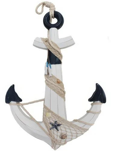 Yudu Hängedekoration XL Deko Anker aus Holz - Sonstige Tischdekoration, stilvolle maritime Deko im Antiklook für einen einzigartigen Wohnambiente.