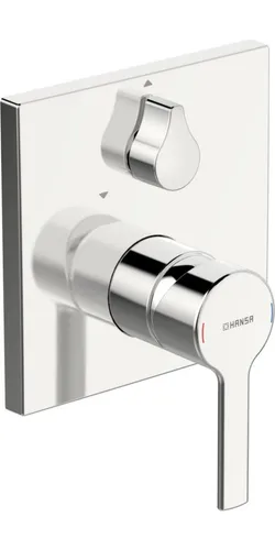 Hansa Wannenarmatur Hansaronda 83849583 - Armaturen mit eckiger Rosette aus hochwertigem Chrom, einfache Montage dank BLUECLICK und druckunabhängige Funktion für Wanne/Brause.
