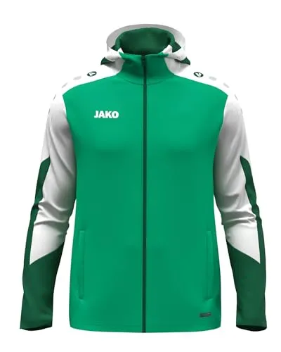 JAKO Kinder Kapuzenjacke Dynamic - Sportlich und komfortabel in Grün - Funktionsjacke mit Kapuze für optimalen Wetterschutz. Ideal für Sport und Freizeit, aus hochwertigem, recyceltem Material für Wärme und Bewegungsfreiheit.