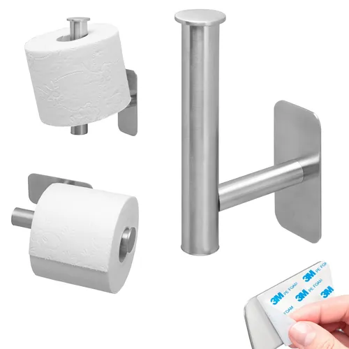 bremermann Bad-Serie PIAZZA tape – Toilettenpapierhalter 2in1 selbstklebend