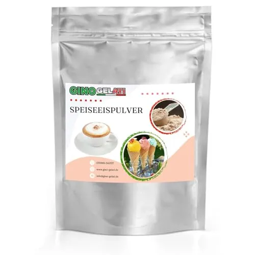 Gino Gelati Joghurt Cappuccino Speiseeis Pulver 1 Kg, verschiedene Sorten, für Eismaschinen, Eis selber herstellen, Made in Germany, schnelle und einfache Zubereitung