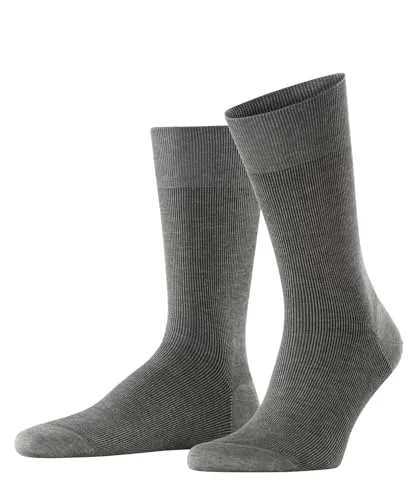 FALKE Herren Socken Fine Shadow M So Baumwolle gemustert 1 Paar, Grau Steel Melange 3166, 45-46