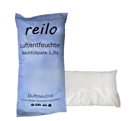 3x 1,2kg reilo Nachfüllpack mit Raum- / Luftentfeuchter Granulat im Vliesbeutel