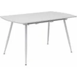 TRISENS Esstisch Sabina ausziehbar 140-180 cm - Esszimmertisch für 6-10 Personen, ausziehbar mit pflegeleichter Holzoptik in Weiß und stabilen Metallgestell, ideal für flexible Essbereiche.