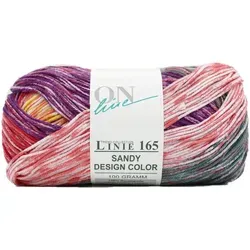 Online Garne Linie 165 Sandy Design Color Baumwollgarn mit Farbverlauf Häkelwolle, 240,00 m (Farbverlaufsgarn reine Baumwolle, Häkelgarn, Strickgarn, Strickwolle, Handstrickgarn), 100% Baumwolle, Nadelstärke 2,5 bis 3,5 mm bunt
