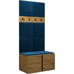Mirjan24 Garderoben-Set Eiche Artisan Blau, 84x186 cm
