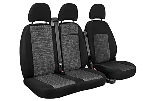 ERJOT Prime Kariert Maßgefertigte Bus (Fahrersitz + 2er Beifahrersitzbank) kompatibel mit VW T5 Autositzbezüge Sitzbezüge