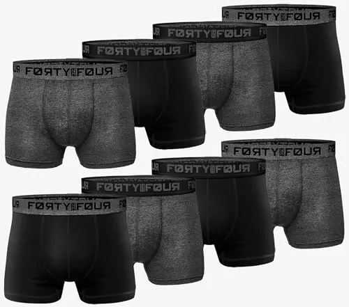 MERISH FortyFour Boxershorts Herren 8er Pack - Herren-Boxershorts im 8er Vorteilspack, Größen S-7XL, atmungsaktiv und mit hohem Baumwollanteil für perfekten Sitz und Tragekomfort ohne Druckstellen.