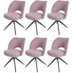 6er-Set Esszimmerstuhl MCW-N72 in pink von MCW