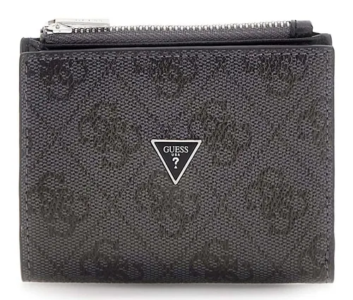 Guess Geldbörse Bifold Top Zip Wallet, aus echtem Leder mit RFID-Blocker Schutz