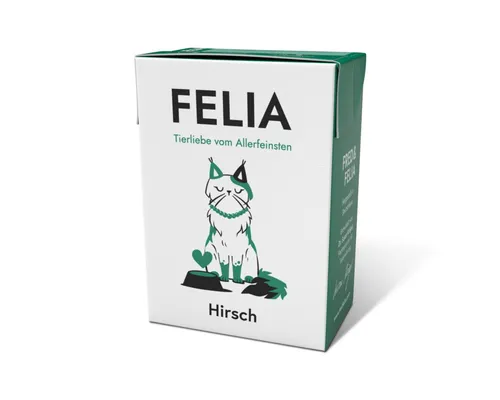FRED & FELIA FELIA Hirsch (10er Pack) - Premium Nassfutter für Katzen - Monoprotein Nassfutter mit hohem Fleischanteil aus hochwertigem Hirschfleisch. Getreidefrei und ohne künstliche Zusätze, für artgerechte Ernährung und besten Geschmack. Hergestellt in Bayern mit geprüfter Qualität!