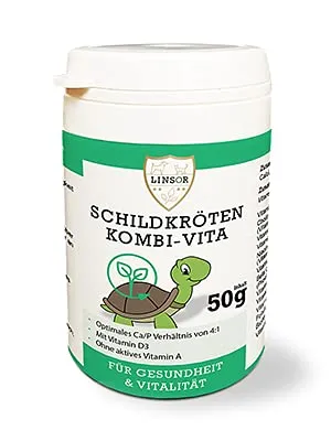 Linsor, Schildkröten Kombi-Vita, Vitamine für Landschildkröten, Ergänzungsfutter, 50 g Pulver