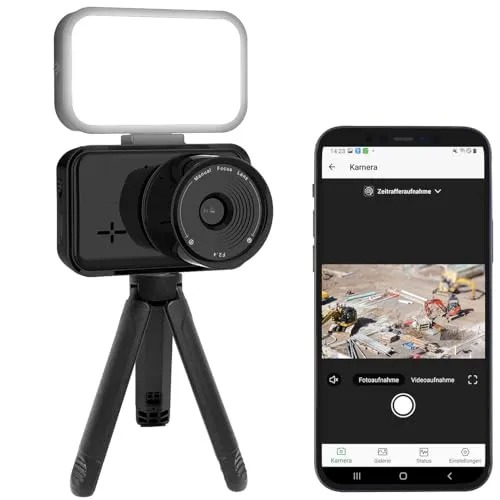 Somikon 4K-WLAN-Zeitrafferkamera mit App - Camcorder mit 20 m Farb-Nachtsicht und PIR-Sensor für beeindruckende Zeitrafferaufnahmen, ideal für kreative Projekte und Naturbeobachtungen.