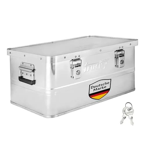 Trucky Aluminium Box mit Deckel 50 L in silber von Trucky