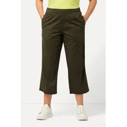 Ulla Popken 7/8-Hose 7/8-Hose Ruby geformtes Knie gerades Bein grün|weiß 44