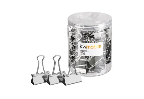 kwmobile Büroklammer 50x Foldback Klammern Set - 32mm - Vielzweckklammer Büro Clips