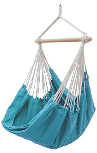 Eyepower XXL Hängesessel 185x130cm - Hängestuhl für 2 Personen - Hängesessel aus 100% Baumwolle, belastbar bis 150 kg. Ideal für drinnen und draußen, perfekt zum Entspannen und Verweilen. Großzügige Maße für höchsten Komfort.