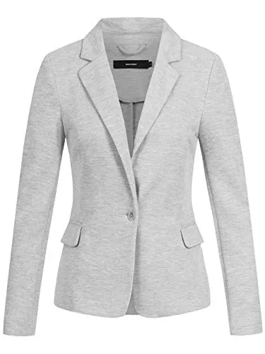 Vero Moda Kurzblazer VMJulia - Eleganter Business-Blazer in Grau - Business-Mode, aus Recyclingmaterial, mit normaler Passform und kurzem Schnitt für einen stilvollen Auftritt im Büro.