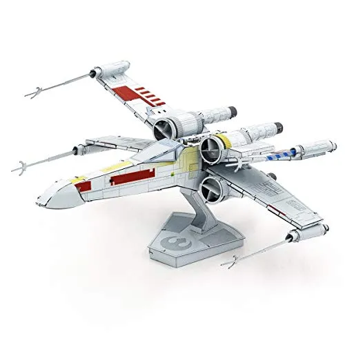 Metal Earth Puzzle 3D Sternenjagd X-Wing Star Wars Metall Puzzle Modelle zum Bauen Für Erwachsene Herausfordernde Level 13,49 x 11,61 x 5,41 cm