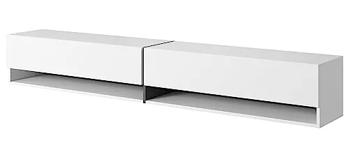 Selsey TV Schrank Board Sideboard Mirrgo 200 cm - Stylisches TV-Sideboard in Weiß mit Graphit-Akzenten, bietet viel Stauraum und gute Belüftung für Ihre Elektronik – ideal für ein modernes Wohnambiente.