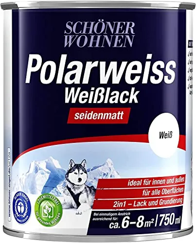 Schöner Wohnen 375ml, DurAcryl Professional Weißlack weiß seidenmatt, für innen und außen