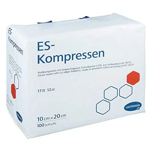 ES-KOMPRESSEN unsteril 10x20 cm 12fach 100 St