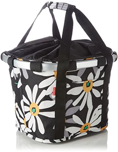 KLICKfix 563009 Bikebasket Indio Lenkertasche, Margarite - Fahrradtaschen mit Deckelset und Kordelzug, ideal für sichere Aufbewahrung von Handy und Kleinigkeiten während der Fahrt.
