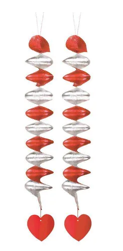 (10x 2) Herz Rotorspiralen Girlande 60cm 20