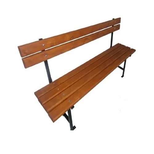 Produktbild Gartenbank Stahl Sitzbank Parkbank Garten Bank Gartenmöbel Holz Lehne MADRIT