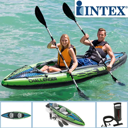 Produktbild Intex 68306 Challenger K2 Schlauchboot – Aufblasbares Kajak für 2 Personen
