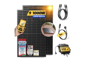 Balkonkraftwerk 1000W/800W - Solaranlage mit Dachhalterung - Solaranlage für einfache Installation und maximalen Ersparnis. Auspacken, aufbauen, einstecken und sofort Stromkosten senken!