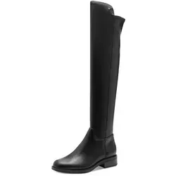 Tamaris Damen Stiefel Leder schwarz 38 - Wanderschuhe mit weichem Touchit-Fußbett für maximalen Komfort und Stretch-Schaft für perfekten Sitz. Moderner Overknee-Stil vereint Eleganz und Funktionalität.